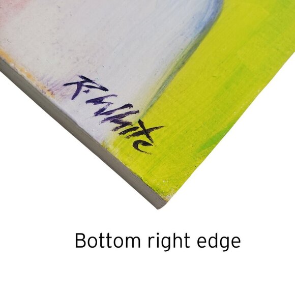 “Femme” Original Oil Painting by Robin White - Oil on Wood Panel 6 x12 x.75" - Picture 4 of 7